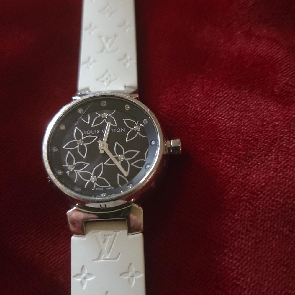 Louis Vuitton Q121G Diamond Watch Tambour 💯Authentic NEW Strap
